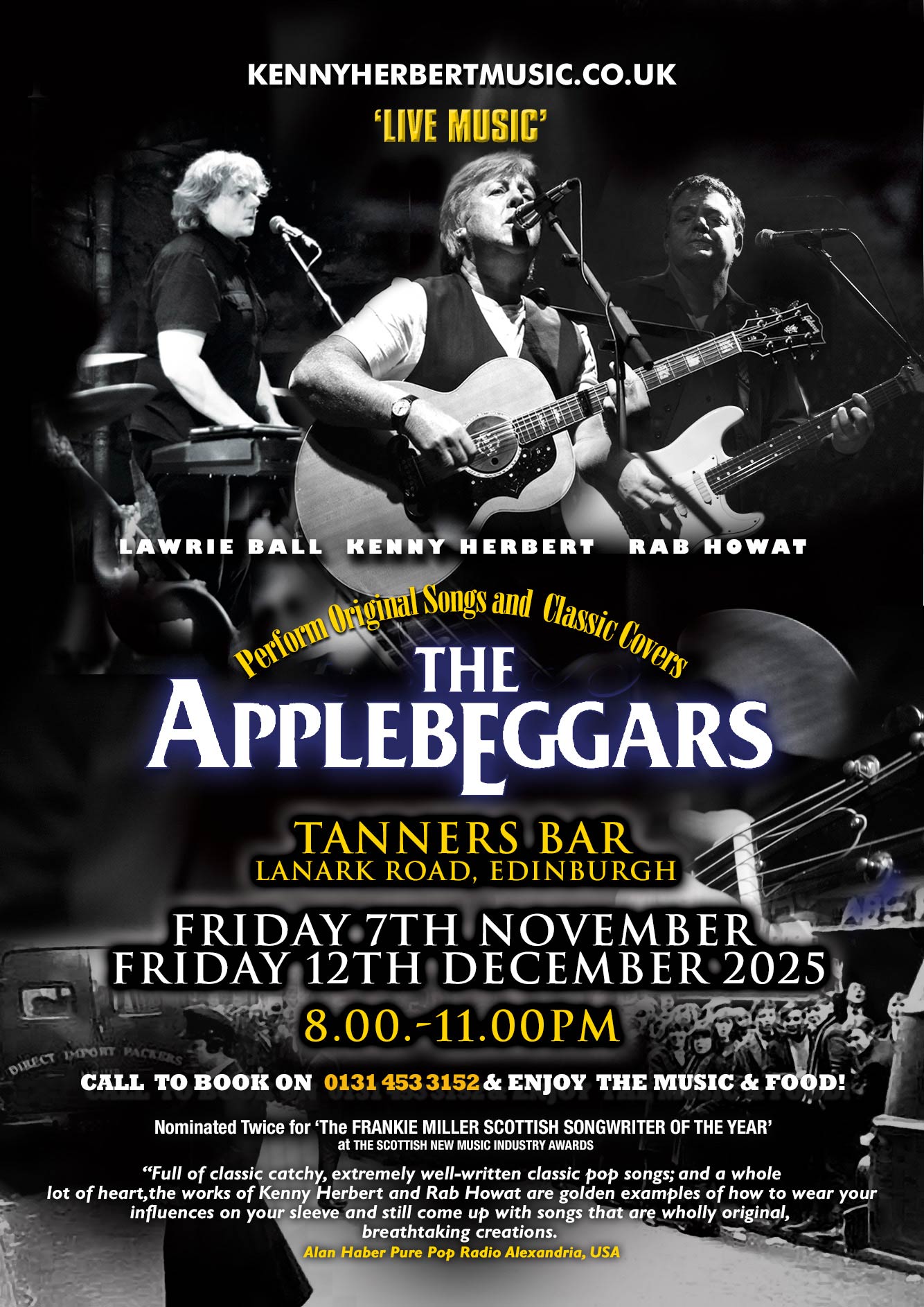 The Applebeggars Tanners bar Friday 7th Nov & Friday 12th Dec 2025 The Applebeggars Tanners bar Friday 7th Nov & Friday 12th Dec 2025
